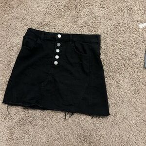 black jean skirt.